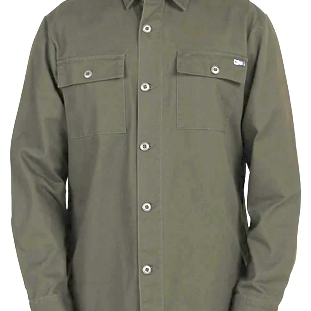 Salty Crew Workwear Shirt Men’s Size L Long Sleeve Button Down Olive Green